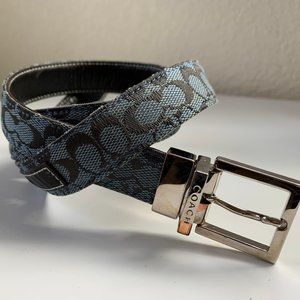 Coach Blue and Black Leather Belt